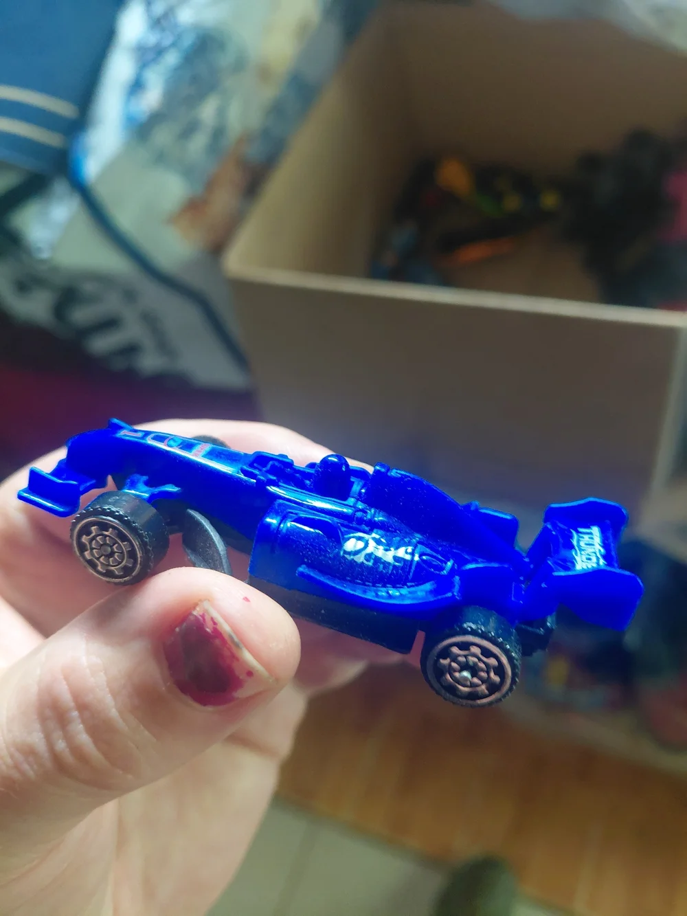 wondertreats diecast plastic formula one car blue thunder rare